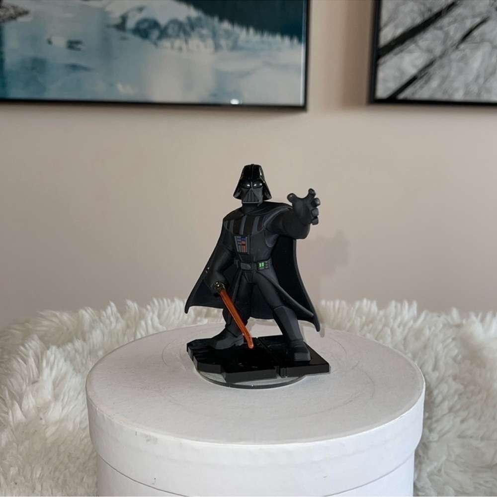 Darth Vader Figure on Blue Car